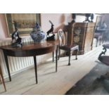 Pair of Georgian mahogany demi lune tables