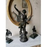 Spelter figure of Musician with Lyre
