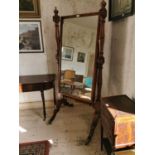 Regency mahogany robing mirror