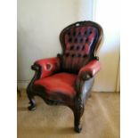 Leather upholstered Gentleman's armchair
