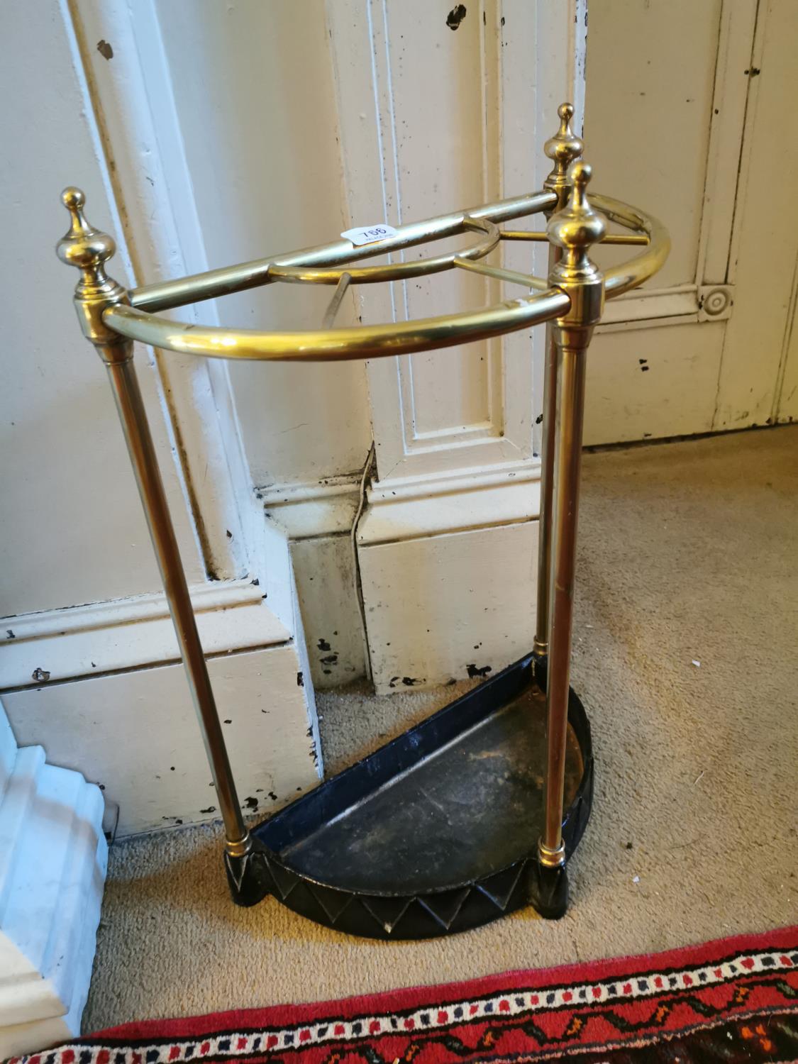 19th. C. brass stick stand. - Image 3 of 3