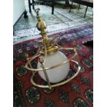 Good quality early 20th. C. brass hanging light