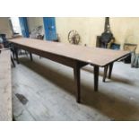 19th. C. scumbled pine kitchen table