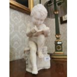 19th C. marble figure of a seated Scholar.