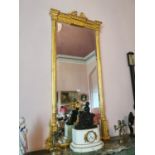 Fine quality 19th. C. Giltwood and gesso pier mirror