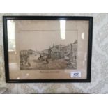 Framed pencil drawing Kingsland Gate 1860.