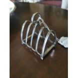 English silver toast rack.