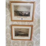 Pair of framed prints Bantry House and Glengarriff Co Cork