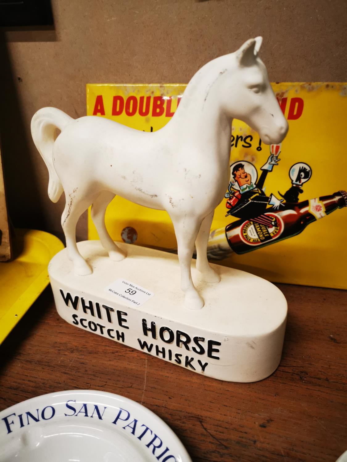 White Horse Scotch Whiskey ceramic advertising horse.