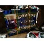Gordon Highland Scotch Ale advertising showcard.