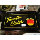 Taunton Cider tin plate advertising tray.