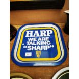 Harp advertising drinks tray.