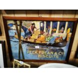Peek Freans & Co Biscuits framed advertising showcard.