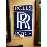 Rolls Royce cast iron advertising sign.
