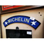 Cast iron Michelin Tyres advertising sign.