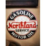 Gasoline Northland Motor Oil enamel advertising sign.