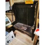 Painted pine pub settle bench