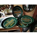 Three Tuborg Lager advertising drinks trays..