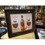 John Powers Whiskey framed advertising print {55 cm H x 66 cm W}.