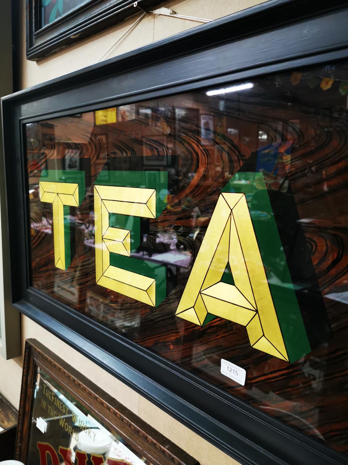 Tea on glass framed advertising sign. - Image 2 of 2