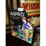 Aspro advertising showcard and mineral water drinks mats