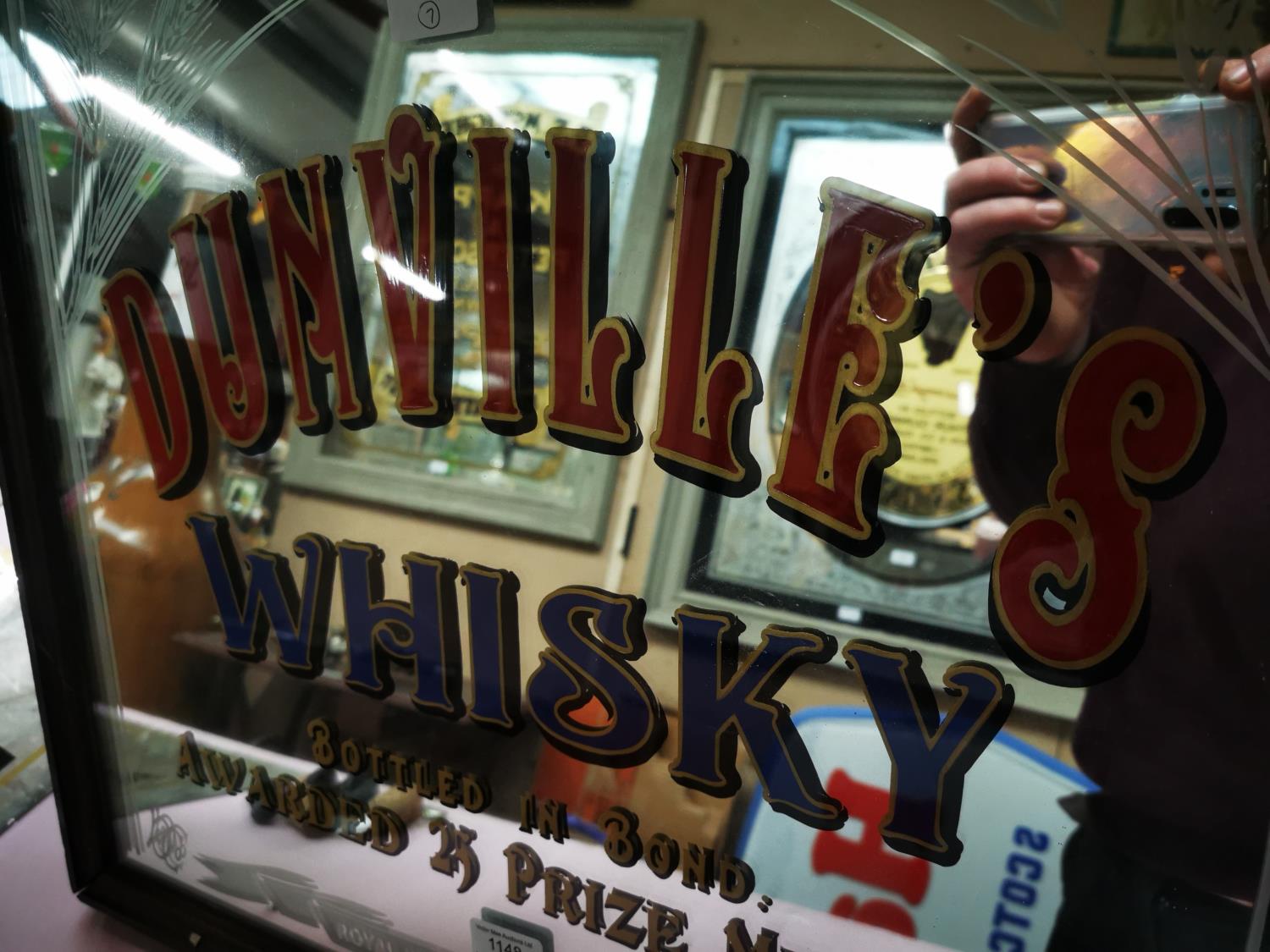 Dunville's Whiskey framed advertising mirror. - Image 2 of 2