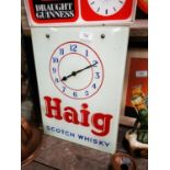 Haig Scotch Whisky glass sign.