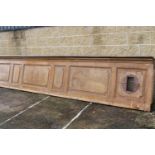 Two pine panelled bar counter fronts.