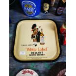 White Label Dewar's Scotch Whiskey drink's advertising tray