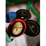 Four Guinness tinplate drink's trays