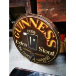 Guinness wooden and brass advertising barrel end.