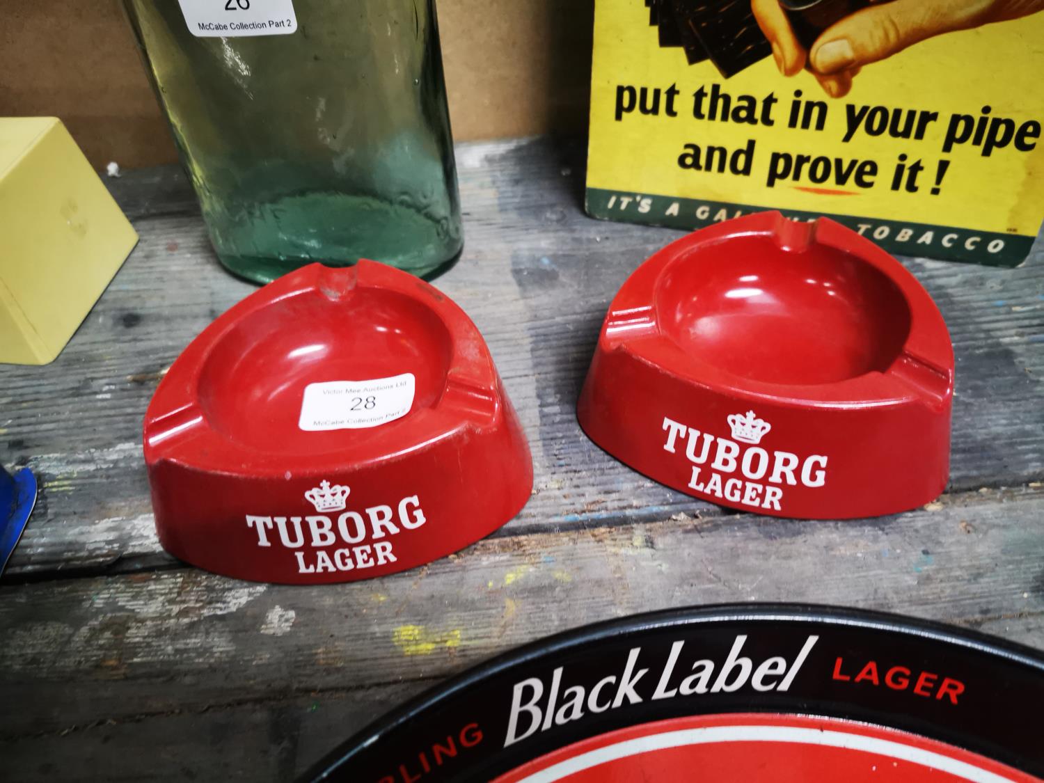 Two 1960's Tuborg advertising ashtrays.