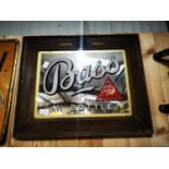 Bass in Bottle framed advertising mirror.