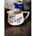 Simply Say Seagers Gin ceramic water jug.