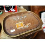 Will's Star cigarettes advertising drinks tray.