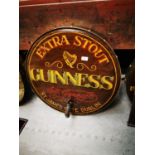 Guinness wooden and brass advertising barrel end.