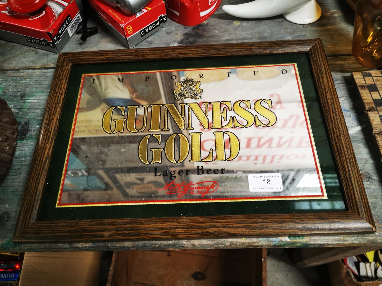 Guinness Gold advertising mirror.