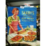 Saxby's Delicious Puff Pastry advertising showcard.
