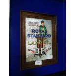 Royal Standard Lamp VP framed advertising mirror.