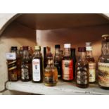 Collection of miniature spirits bottles.