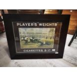 Players Weights cigarettes advertising showcard.