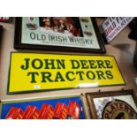 John Deere Tractors enamel advertising sign.