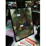 Two Guinness Porter advertising sign and two Guinness cards.