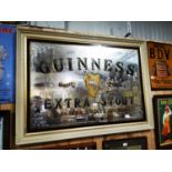 Guinness Extra Stout framed advertising mirror.