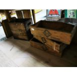Three Kosangas wooden crates