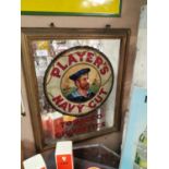 Player's Navy Cut framed advertising mirror.