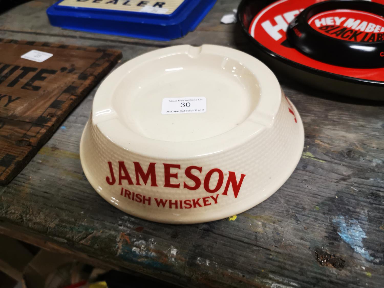 1970's Jameson Irish Whiskey ceramic ashtray.