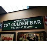 Will's Cut Golden Bar Tobacco enamel advertising sign.