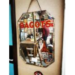 Bagot's Liquor Irish Whiskey advertising mirror.