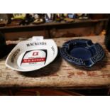 Two Mackeson ashtrays